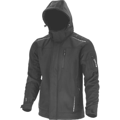 ⁨KURTKA SOFTSHELL Z KAPT. OCIEPLANA CZARNA, "S", CE, LAHTI⁩ w sklepie Wasserman.eu