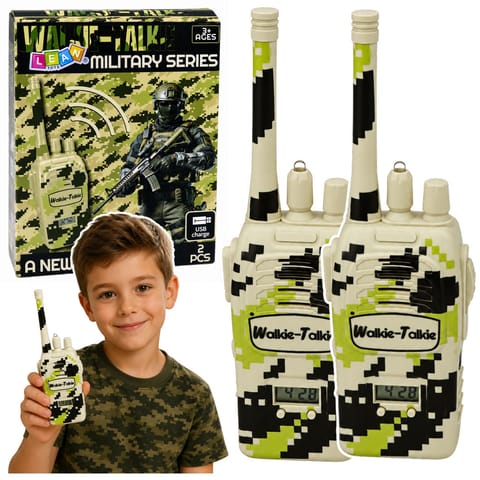 ⁨Krótkofalówki Walkie Talkie Militarne USB Zasięg 200M Khaki 2 Szt.⁩ w sklepie Wasserman.eu