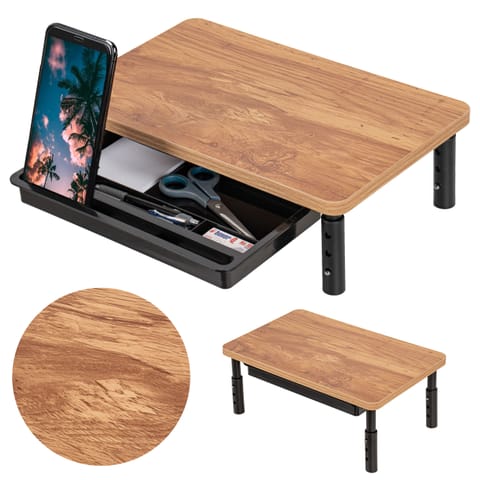⁨Podstawka z półką pod monitor laptop HAJNAN Gold Craft + szuflada⁩ w sklepie Wasserman.eu