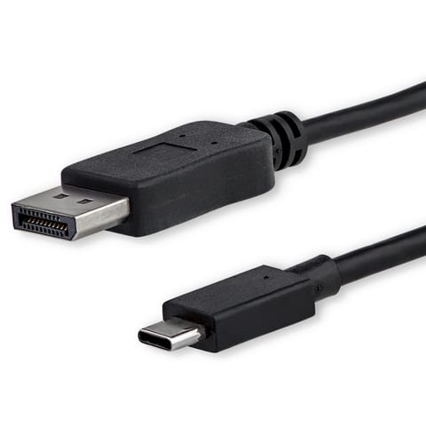 ⁨StarTech.com 3ft/1m USB C to DisplayPort 1.2 Cable 4K 60Hz - USB-C to DisplayPort Adapter Cable - HBR2 - USB Type-C DP Alt Mode to DP Monitor Video Cable - Works w/ Thunderbolt 3 - Black⁩ at Wasserman.eu