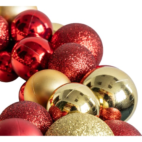 ⁨35CM PLASTIC CHRISTMAS BALL WREATH⁩ at Wasserman.eu