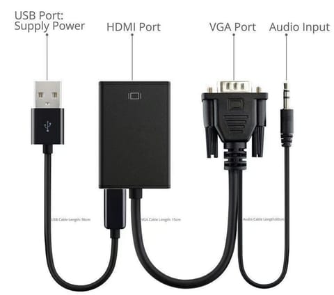 ⁨MicroConnect Adapter VGA 15pin  - HDMI M-F⁩ w sklepie Wasserman.eu