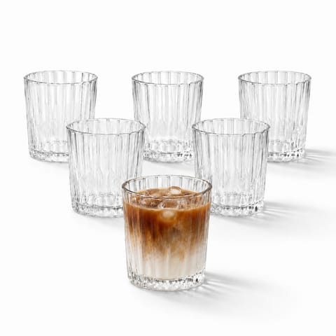 ⁨Zestaw 6 szt szklanek ryflowanych do latte, napojów, drinków 210ml SZK224ZESTAW6⁩ w sklepie Wasserman.eu