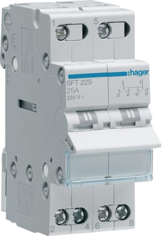 ⁨SFT225 POWER SWITCH 25A 2P I-0-II 2M 230V AC TOP CONNECTION⁩ at Wasserman.eu