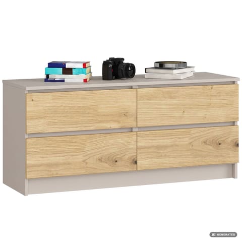 ⁨KOMODA K120 4SZ CLP PK KASZMIR / DĄB ARTISAN⁩ w sklepie Wasserman.eu