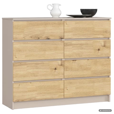 ⁨KOMODA K120 8SZ CLP PK KASZMIR / DĄB ARTISAN⁩ w sklepie Wasserman.eu