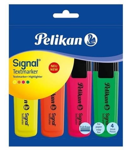⁨Set of 4 colorful pelikan highlighters⁩ at Wasserman.eu