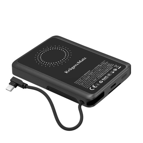 ⁨Powerbank Kruger&Matz 10000 mAh Li-pol z funkcją QC oraz PD, certyfikat CCC (kraje Azjatyckie)⁩ w sklepie Wasserman.eu