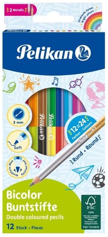 ⁨Round double-sided crayons 12pcs – 24 colors⁩ at Wasserman.eu