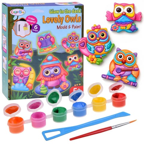 ⁨Zestaw do robienia magnesów SOWY świecące w ciemności DIY magnesy ZA6406⁩ w sklepie Wasserman.eu