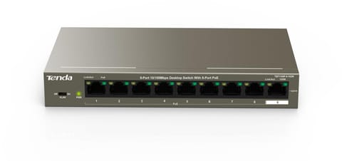 ⁨Tenda TEF1109P-8-102W network switch Fast Ethernet (10/100) Power over Ethernet (PoE) Metallic⁩ at Wasserman.eu