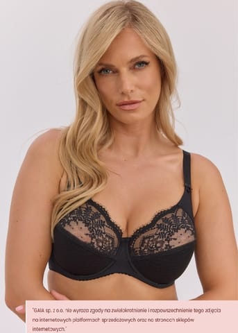 ⁨BIUSTONOSZ GAIA 002 SOFT FANCY CZARNY (kolor czarny, rozmiar 80G)⁩ w sklepie Wasserman.eu