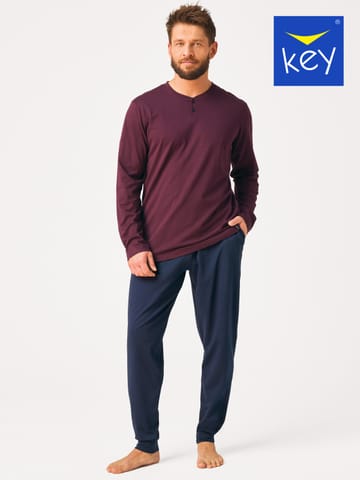 ⁨PIŻAMA KEY MNS-275 B26 (kolor burgund, rozmiar XXL)⁩ w sklepie Wasserman.eu
