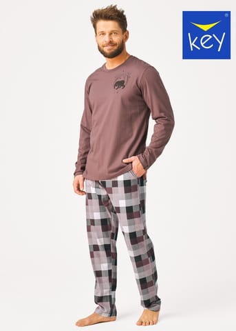 ⁨PIŻAMA KEY MNS-620 B26 3XL-4XL (kolor brąz, rozmiar 4XL)⁩ w sklepie Wasserman.eu