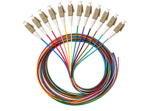 ⁨Pigtail MM OM3 1G 50/125 wtyk LC dł. 2 m "EASY STRIP" opak. 12 szt. wielokolorowe ALANTEC⁩ w sklepie Wasserman.eu