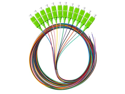 ⁨Pigtail SM 1J 9/125 wtyk SC/APC (G.652.D) dł. 2 m "EASY STRIP" opak. 12 szt. wielokolorowe ALANTEC⁩ w sklepie Wasserman.eu