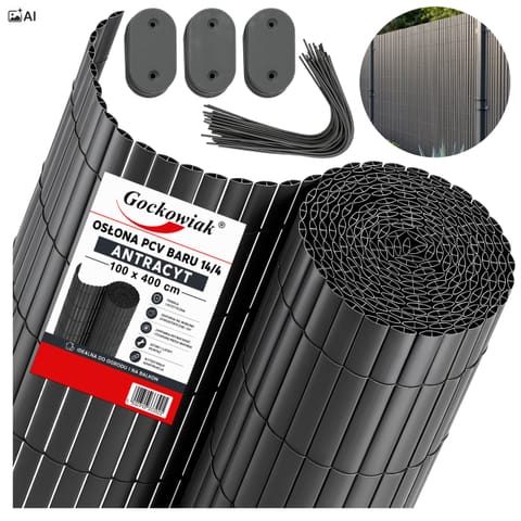 ⁨Osłona balkonowa PCV 100x400 cm BARU antracyt⁩ w sklepie Wasserman.eu
