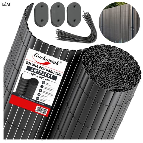 ⁨Osłona balkonowa PCV 160x500 cm BARU antracyt⁩ w sklepie Wasserman.eu