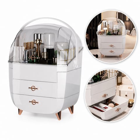 ⁨Organizer szkatułka na kosmetyki, biżuterię XL wielopoziomowy 27x21x39 cm CB76B⁩ w sklepie Wasserman.eu