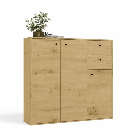 ⁨KOMODA FRAN DĄB ARTISAN 120 Cm 3 Drzwi 2 Szuflady 30 Cm Do Salonu Sypialni⁩ w sklepie Wasserman.eu