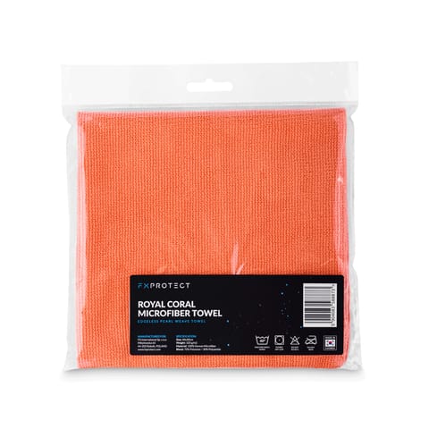 ⁨FX Protect ROYAL CORAL 40x40cm 320gsm - edgeless microfiber, pearl weave, for lapping coatings/pastes/interior cleaning⁩ at Wasserman.eu