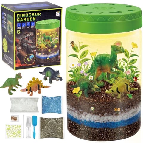 ⁨Oświetlony OGRÓD DINOZAURÓW 3w1 terrarium, lampka, uprawa roślin DIY ZA6567⁩ w sklepie Wasserman.eu