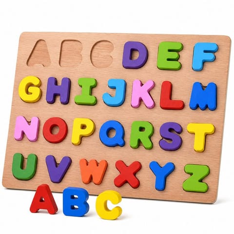 ⁨Puzzle drewniane ALFABET LITERKI układanka edukacyjna - 26 ele ZA6575⁩ w sklepie Wasserman.eu