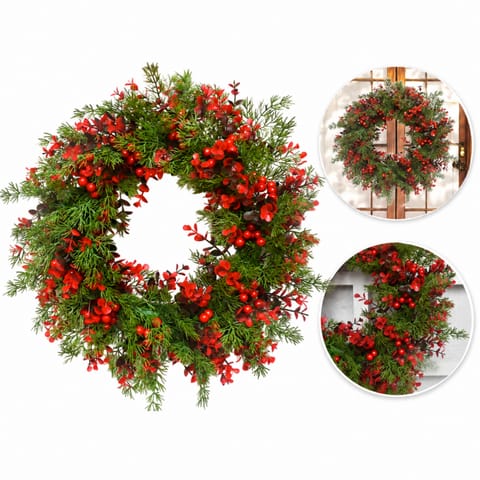 ⁨Girlanda wieniec ozdoba na drzwi stroik 45cm 160 gałązek choinka jak żywa WSN23⁩ w sklepie Wasserman.eu