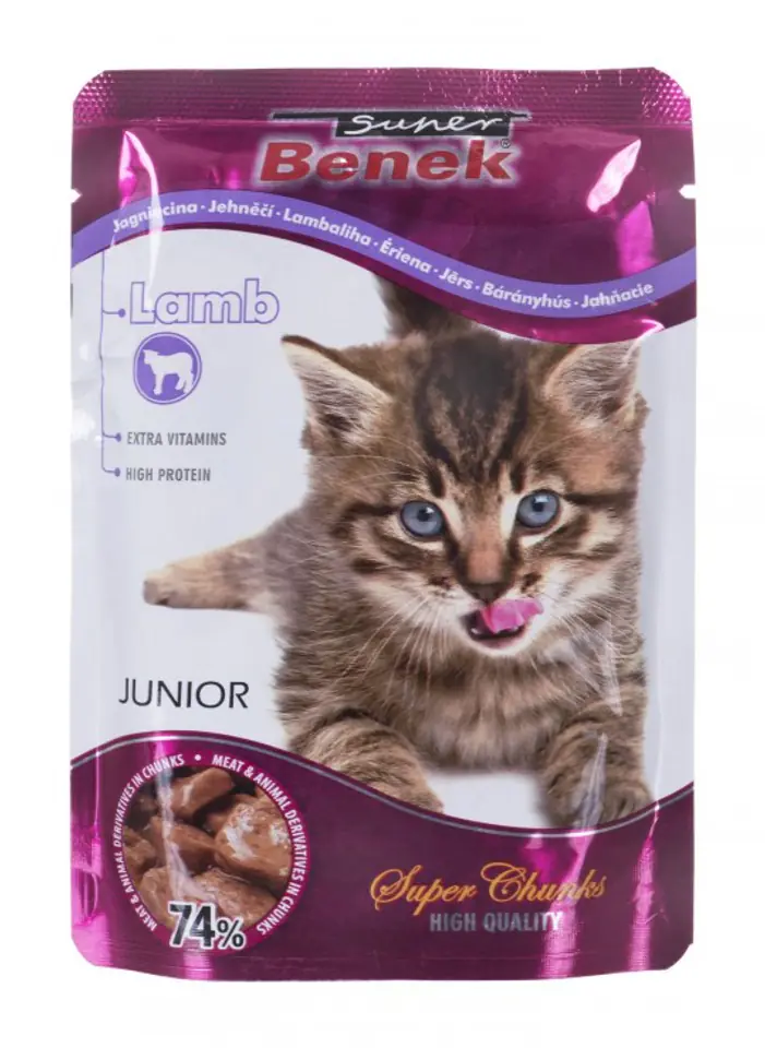 ⁨SUPER BENEK Junior Lamb in sauce - wet cat food - 100 g⁩ at Wasserman.eu
