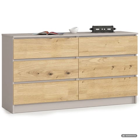 ⁨KOMODA K140 6SZ CLP PK KASZMIR / DĄB ARTISAN⁩ w sklepie Wasserman.eu