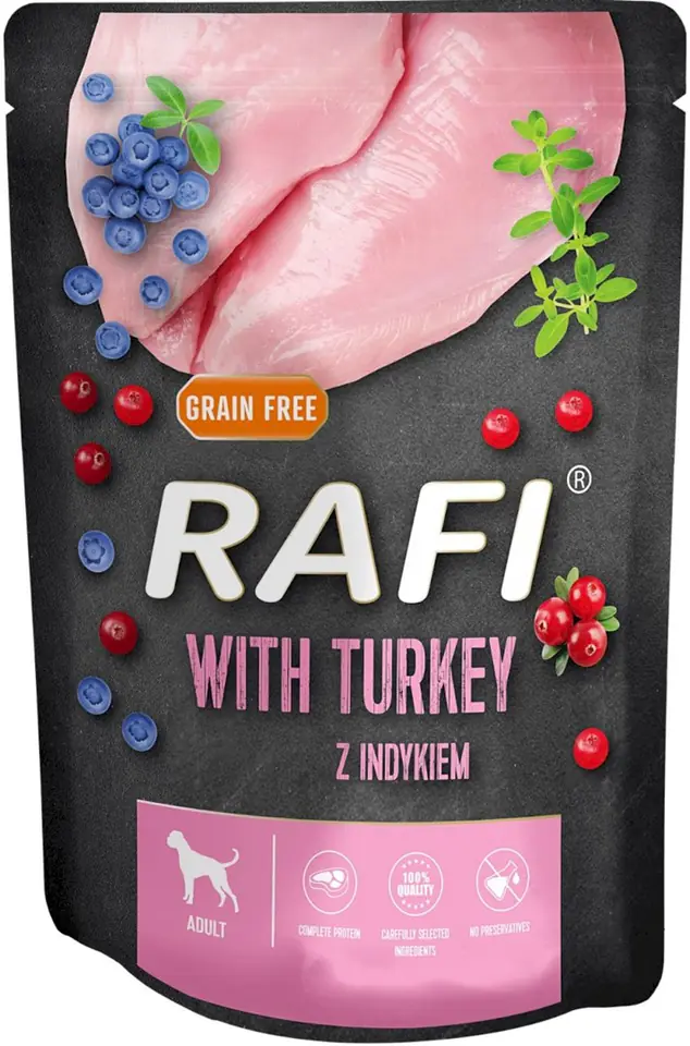 ⁨DOLINA NOTECI RAFI - Wet dog food - turkey, blueberry, cranberry 300 g⁩ at Wasserman.eu