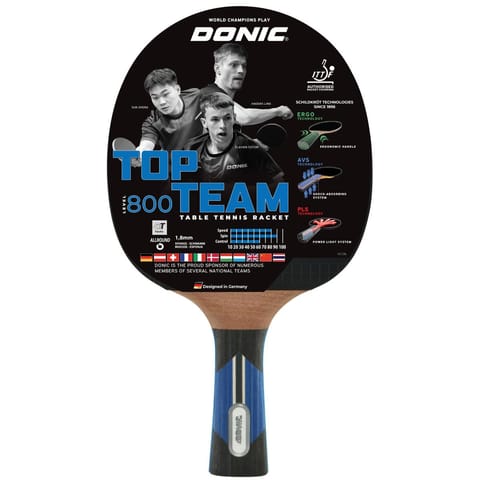 ⁨Donic Schildkröt Top Team 800 table tennis equipment Black, White, Wood⁩ at Wasserman.eu