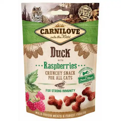 ⁨CARNILOVE Crunchy Snack Duck & Raspberries - Katzenleckerli mit Ente und Himbeeren - 50 g⁩ im Wasserman.eu