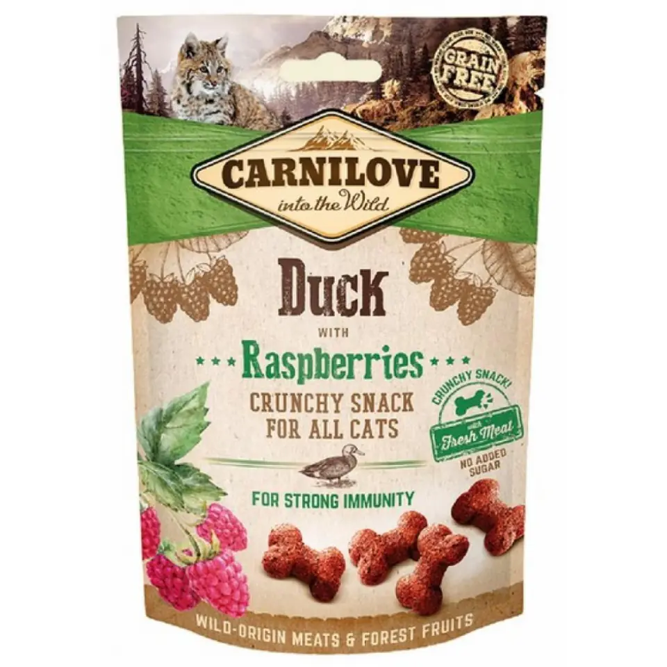 ⁨CARNILOVE Crunchy Snack Duck & Raspberries - Cat treat with duck and raspberries - 50 g⁩ at Wasserman.eu