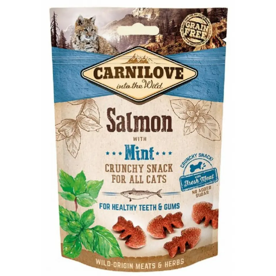 ⁨CARNILOVE Crunchy Snack Salmon & Mint - Cat treat with salmon and mint - 50 g⁩ at Wasserman.eu