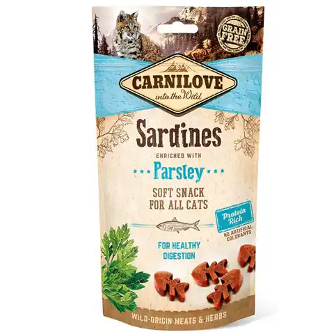 ⁨Carnilove Soft Moist Snack Sardine+Parsley kot 50g⁩ w sklepie Wasserman.eu
