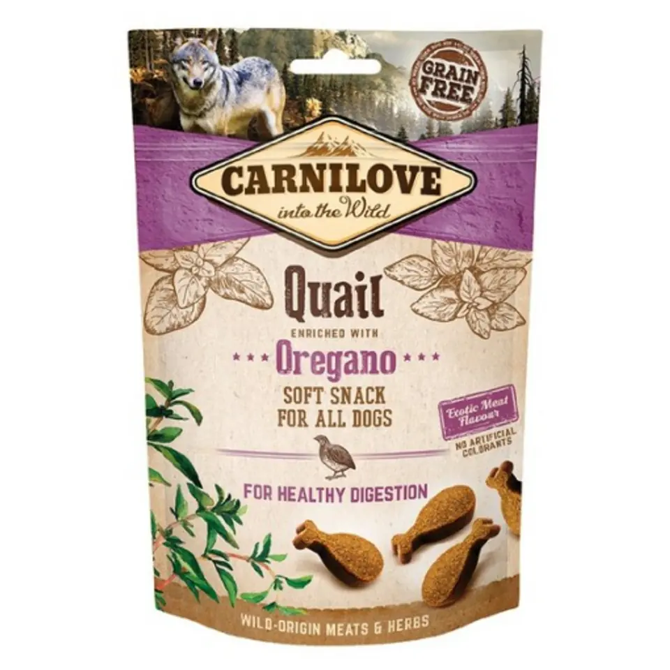 ⁨Carnilove Soft Moist Snack Quail+Oregano pies 200g⁩ w sklepie Wasserman.eu