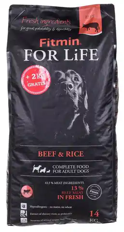 ⁨FITMIN For Life Adult Beef & Rice - sucha karma dla psa - 14kg⁩ w sklepie Wasserman.eu