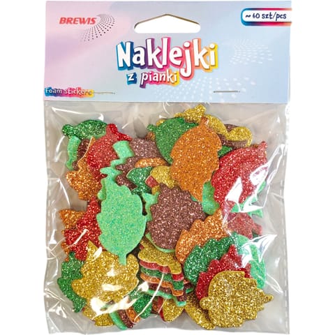 ⁨Naklejki z pianki PVC72 LIŚCIE z brokatem BREWIS⁩ w sklepie Wasserman.eu