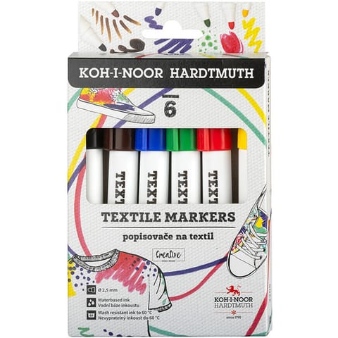 ⁨Markery do takanin 6 kolorów 2,5mm 7732 KOH-I-NOOR⁩ w sklepie Wasserman.eu