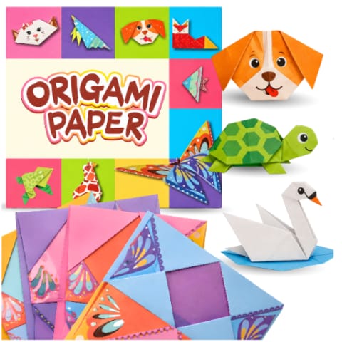 ⁨Zestaw Origami dla dzieci 54 arkusze + instrukcja 27 zwierząt⁩ w sklepie Wasserman.eu