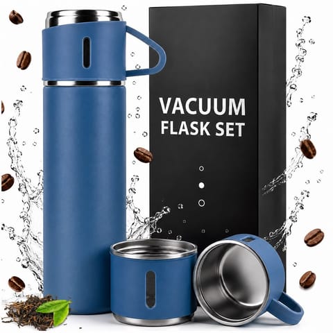 ⁨Termos 500 ml + 3 Kubki Zestaw Termiczny Stal Nierdzewna Turystyczny Prezent GRANAT⁩ w sklepie Wasserman.eu