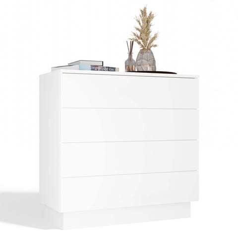 ⁨Komoda AMBER 4S Szafka 4 Szuflady Do Sypialni Salonu BIAŁY⁩ w sklepie Wasserman.eu