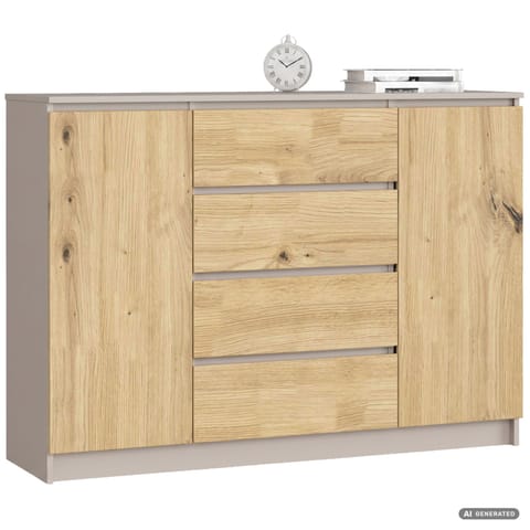 ⁨KOMODA K140 2D 4SZ CLP PK KASZMIR / DĄB ARTISAN⁩ w sklepie Wasserman.eu