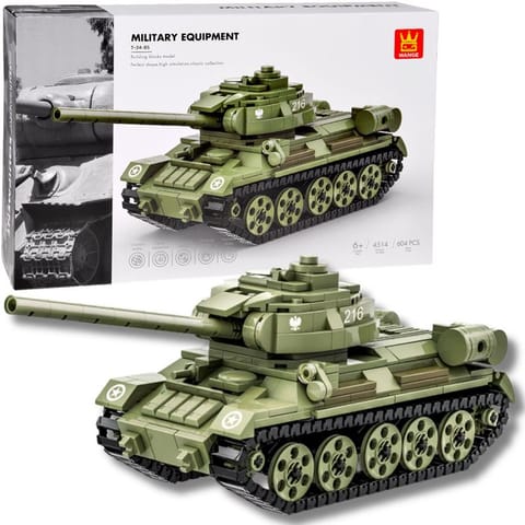 ⁨Klocki techniczne CZOŁG T-34-85 polski model 604ele ZA5675⁩ w sklepie Wasserman.eu