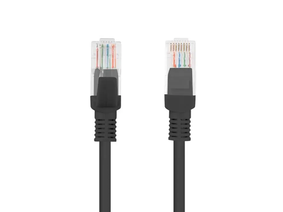 ⁨Patchcord UTP Lanberg PCU5-10CC-2000-BK (RJ45 - RJ45 ; 20m; UTP; kat. 5e; kolor czarny)⁩ w sklepie Wasserman.eu