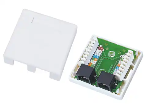 ⁨Surface-mounted socket A-LAN GN002 (cat. 5e; UTP; white)⁩ at Wasserman.eu