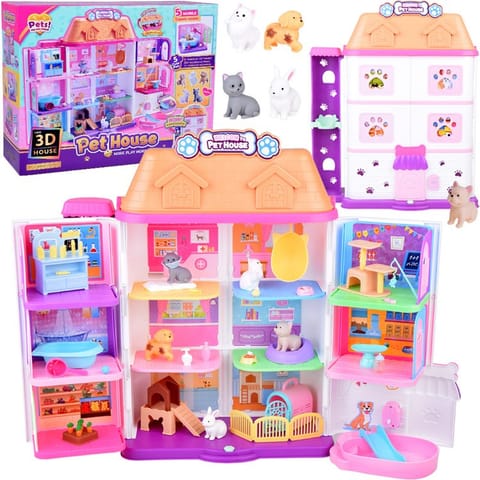 ⁨Domek rozkładany dla zwierząt Pet house zestaw z figurkami akces ZA5420⁩ w sklepie Wasserman.eu