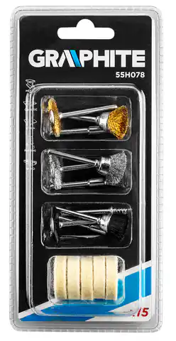 ⁨Accessories for mini-grinders, wire brushes, felts, set of 15 pcs.⁩ at Wasserman.eu