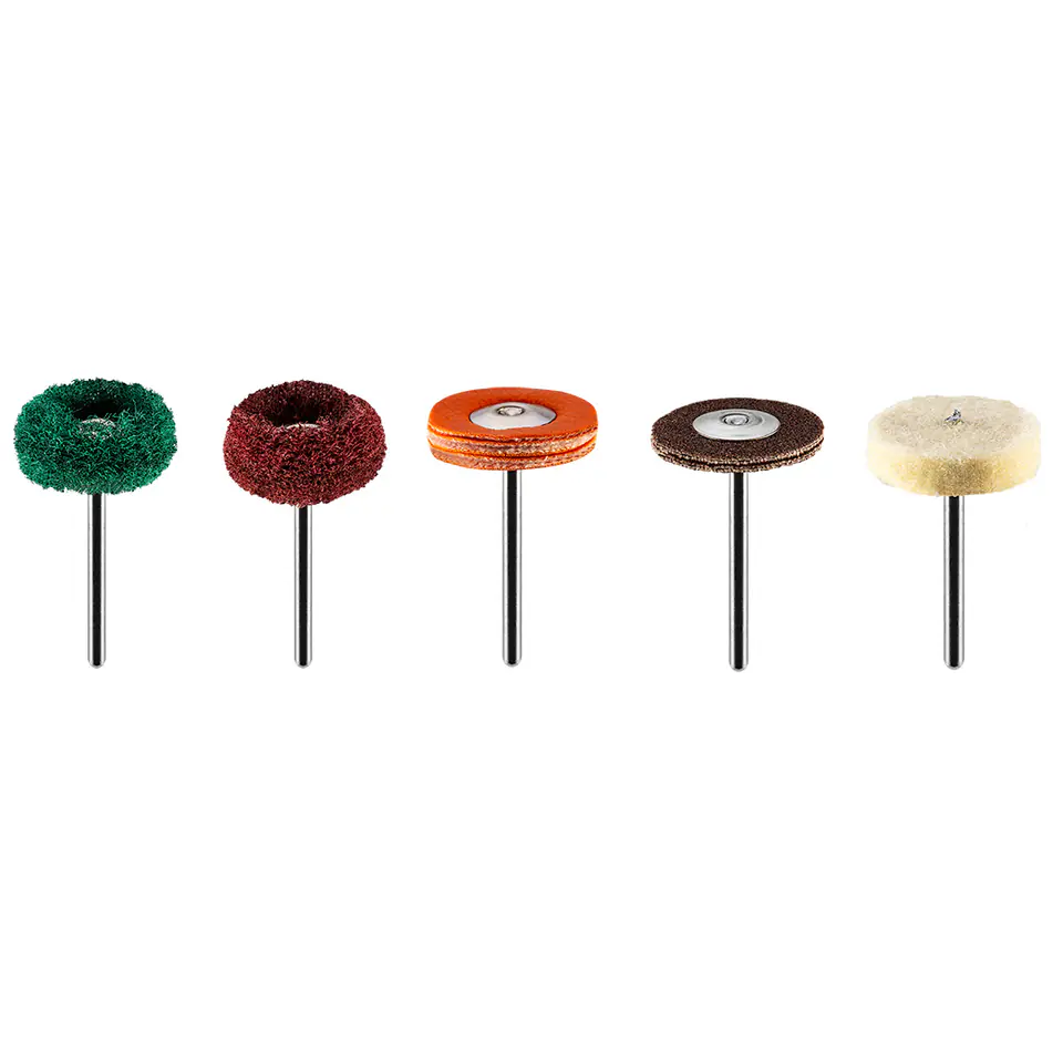 ⁨Accessories for mini-grinders, polishing brushes, felts, set of 12 pcs.⁩ at Wasserman.eu